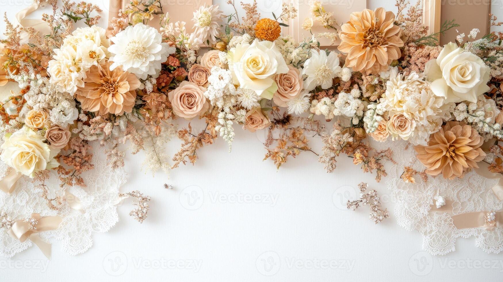 A bouquet of flowers on a white background photo