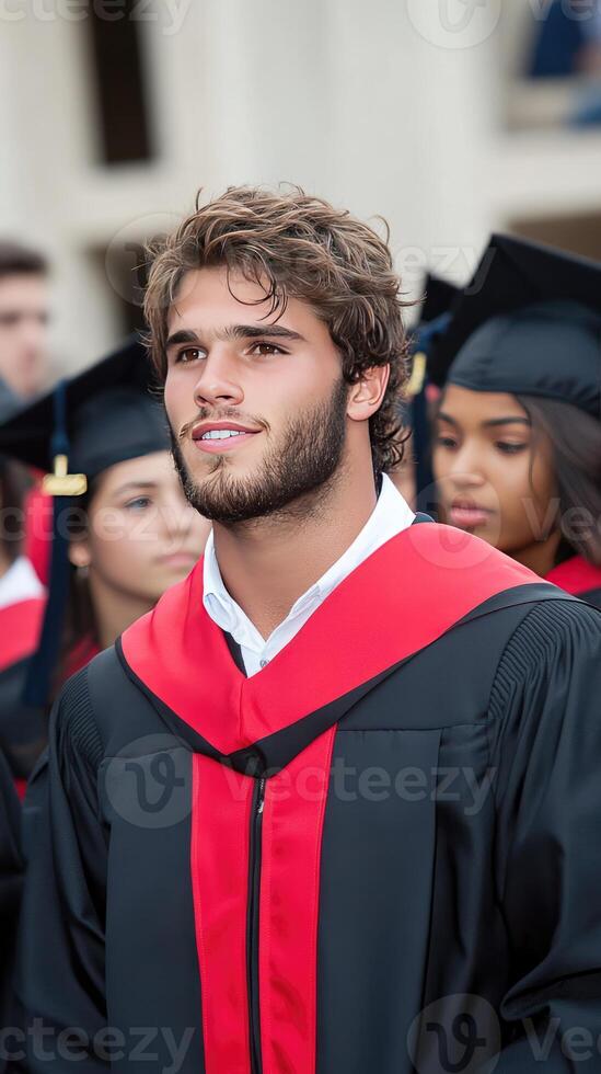 A man in a graduation gown photo