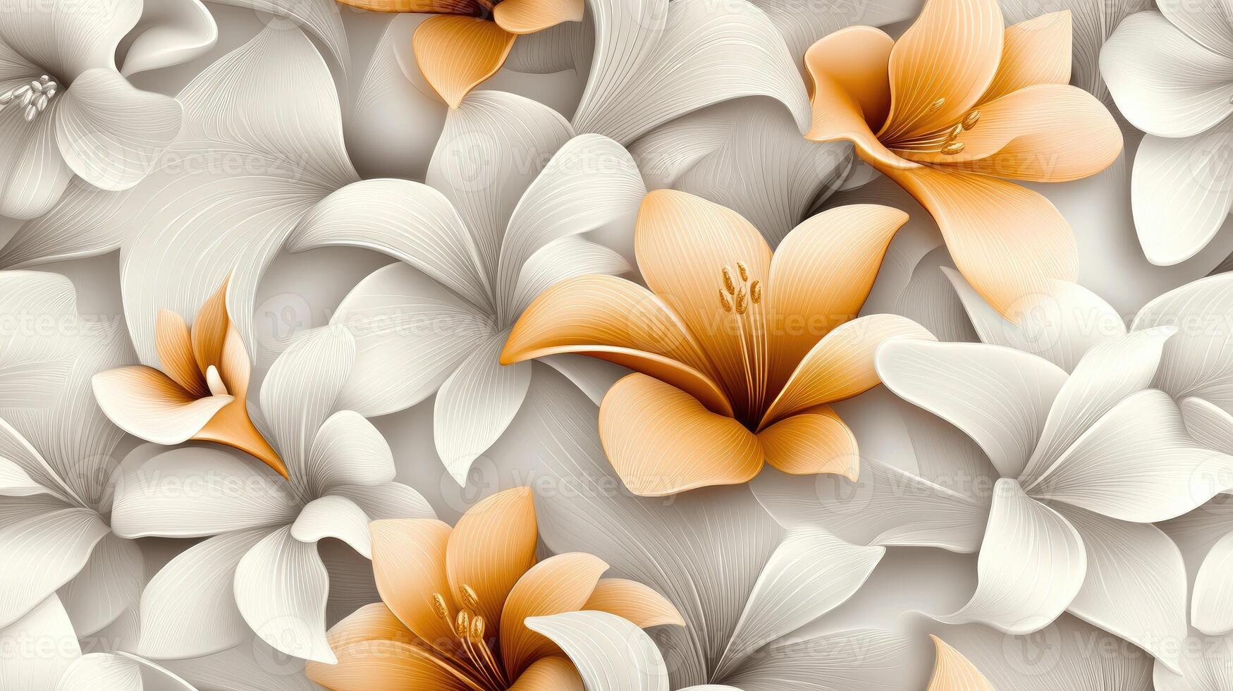 Flowers seamless pattern photo