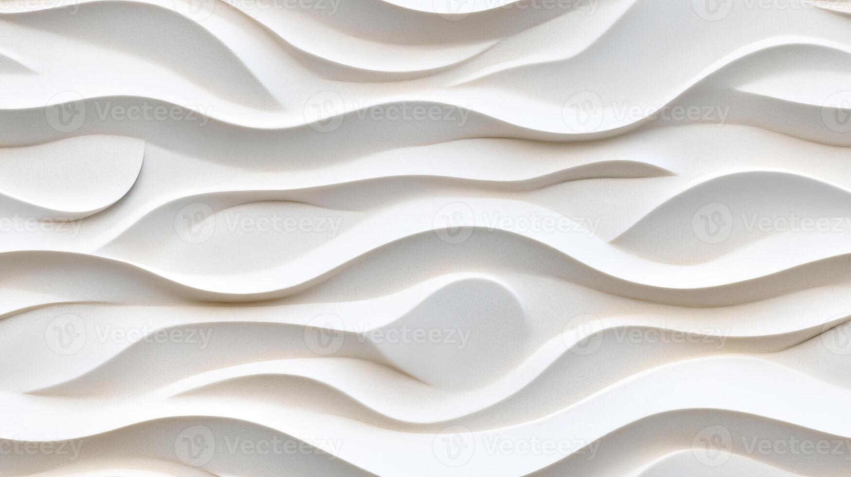 3d rendering of a white wall with waves photo