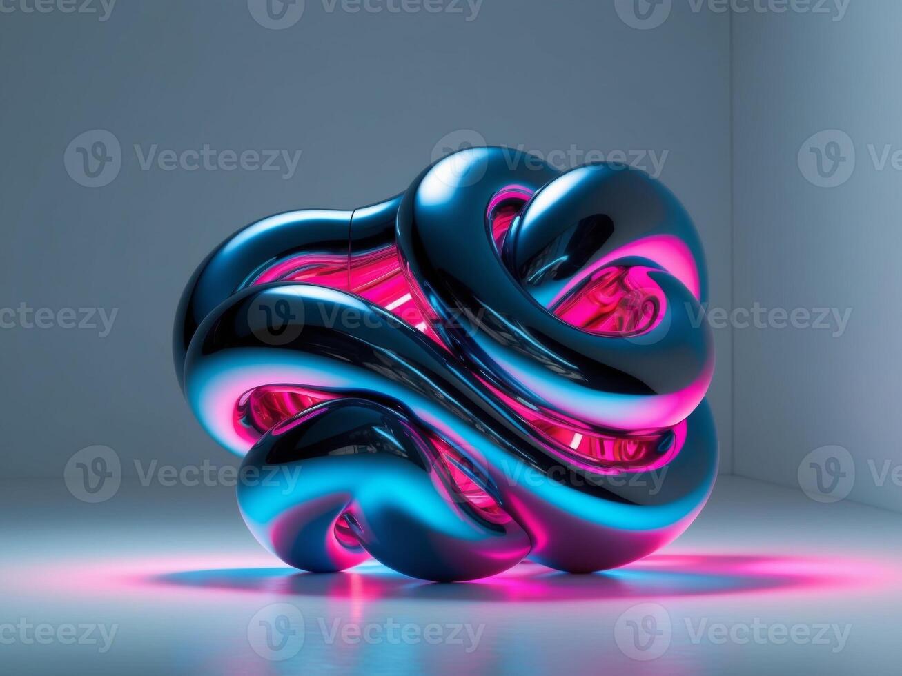 A 3d rendering of a blue and pink object photo
