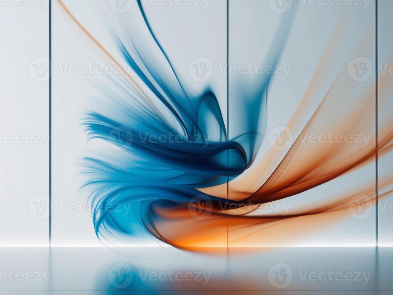 An abstract image of a blue and orange bird photo