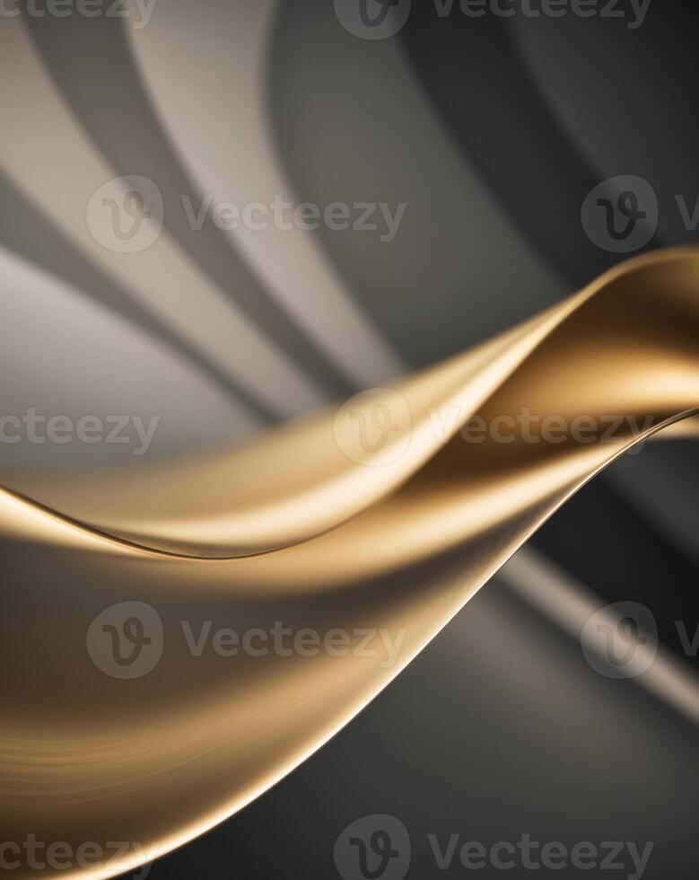 Blurred golden liquid wave on black abstract background with depth of field. photo