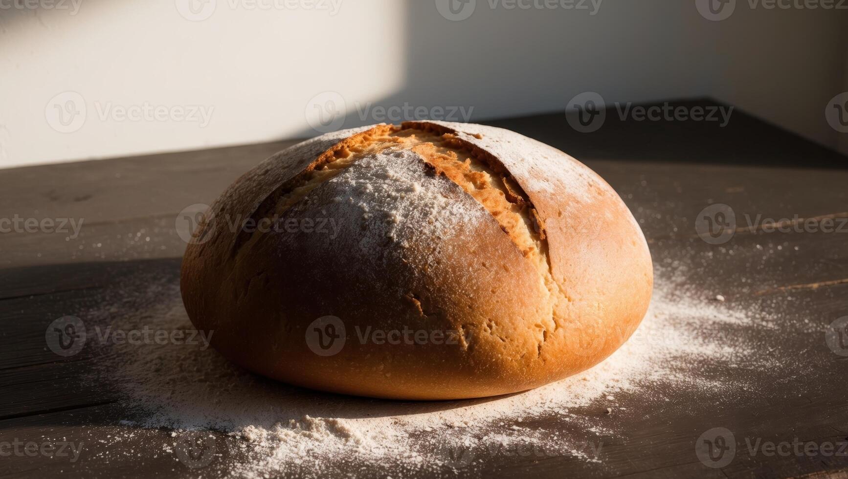 A loaf of bread sitting on a table photo