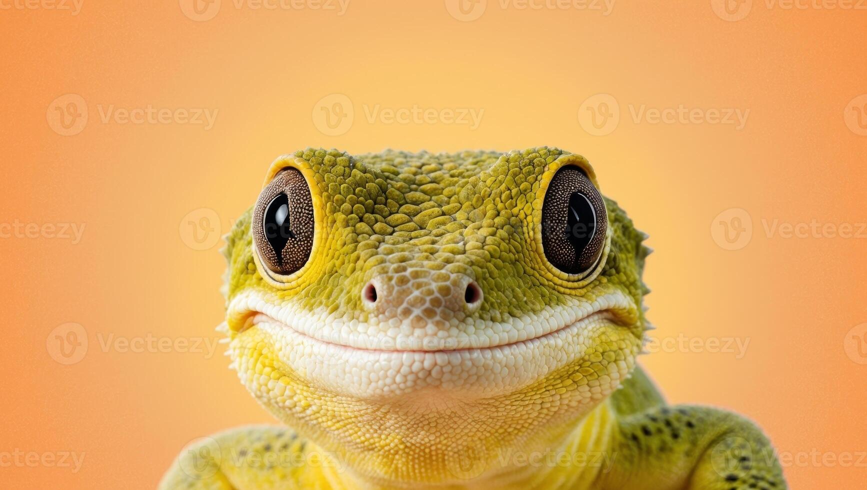 A close up of a lizard with a big smile photo