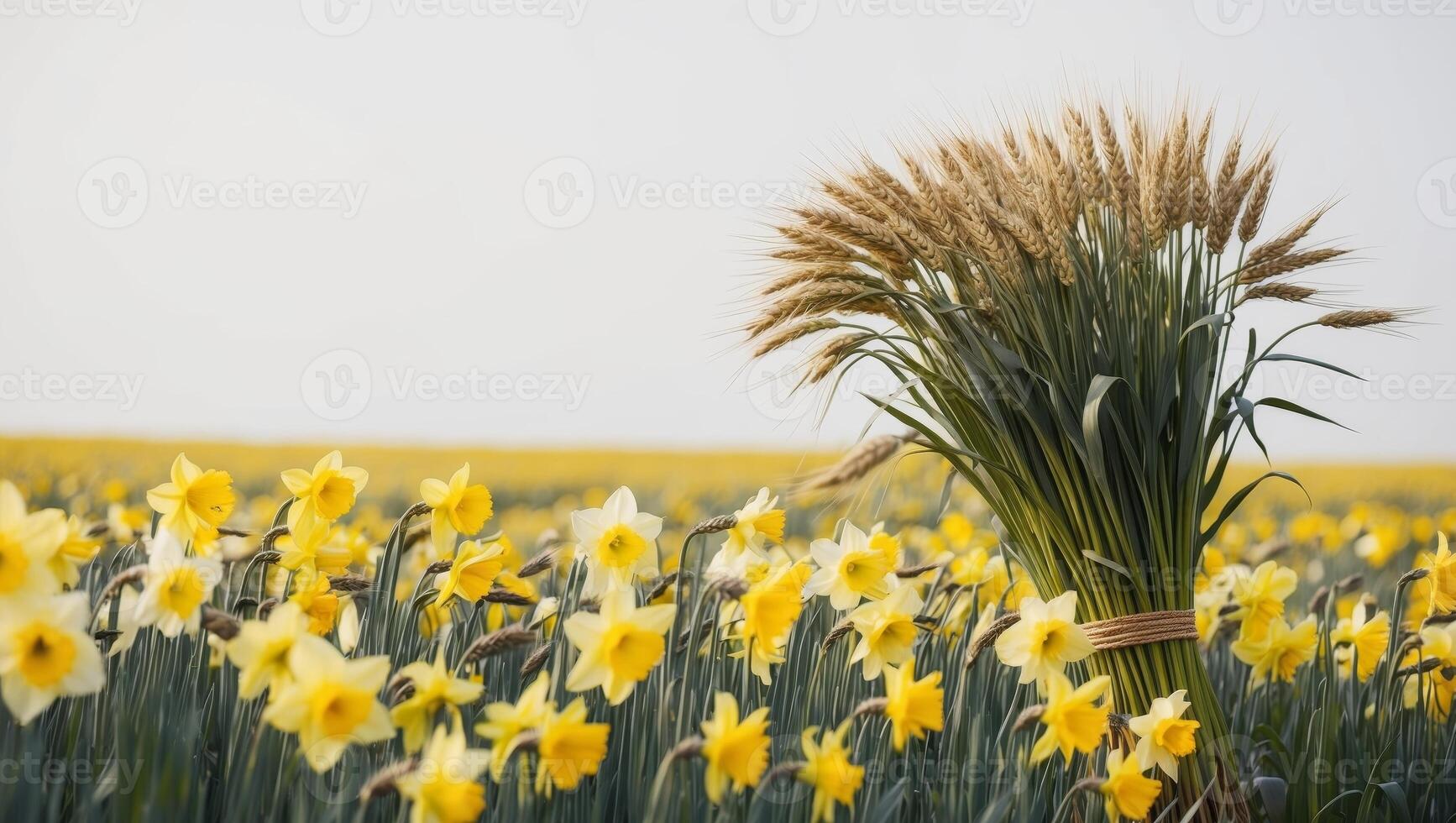 Daffodils in a field photo