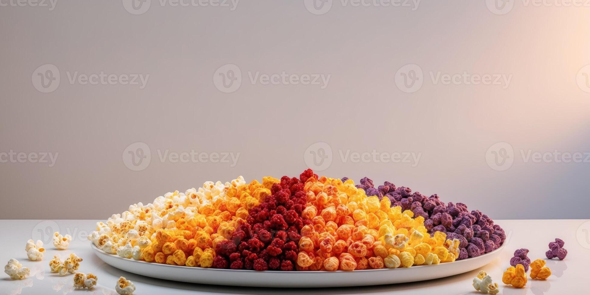 Colorful Variety of Gourmet Popcorn Flavors photo