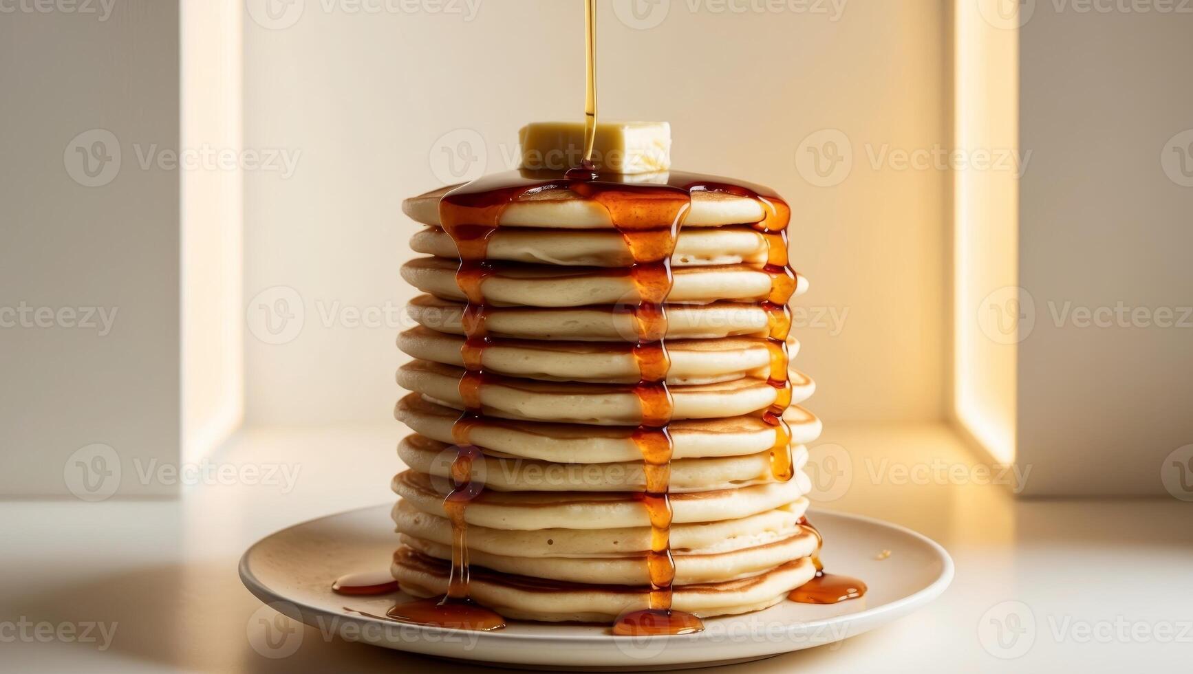 Stack of pancakes forming a delicious breakfast treat photo