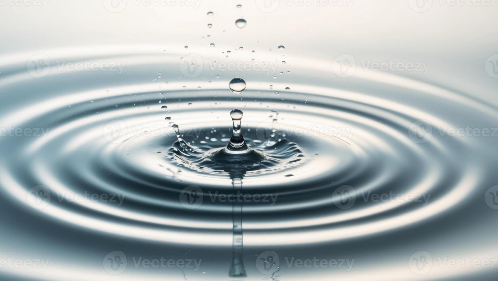 Water Droplet Splashing and Creating Ripples on the Surface photo