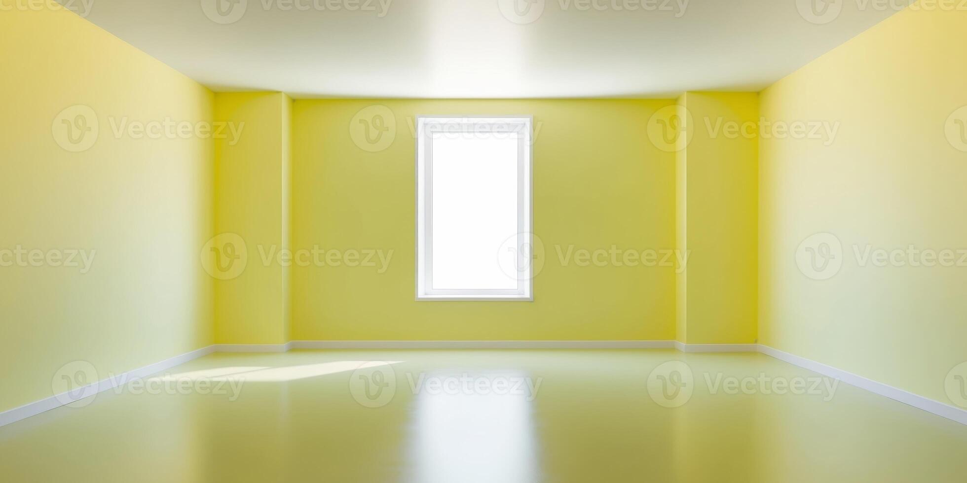 yellow virtual empty room background backdrop banner image with window for online presentations and zoom meetings photo