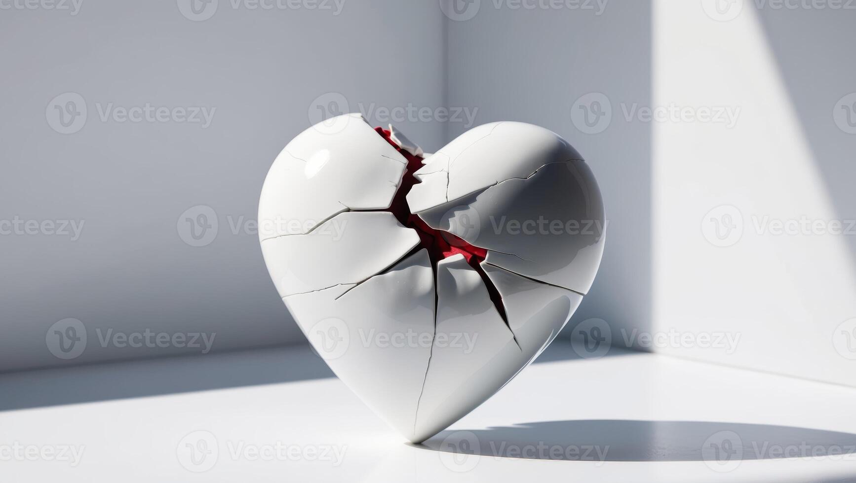 Broken Heart Concept with Cracks and Fractures photo