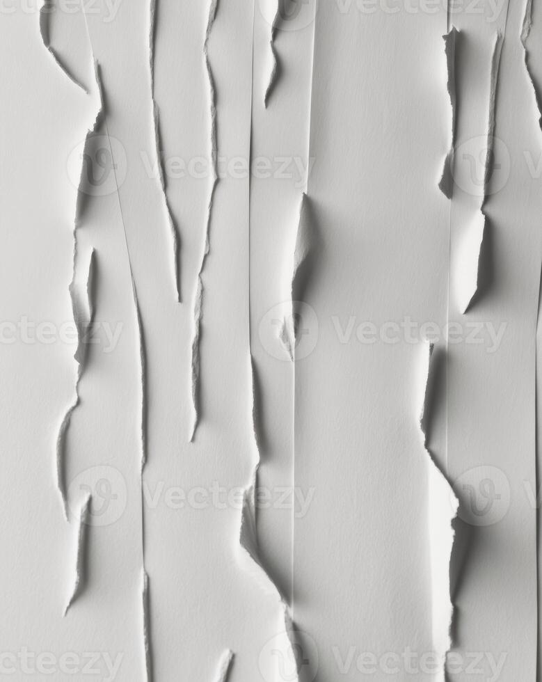 White Torn Paper Texture Background - Minimal Abstract Design photo