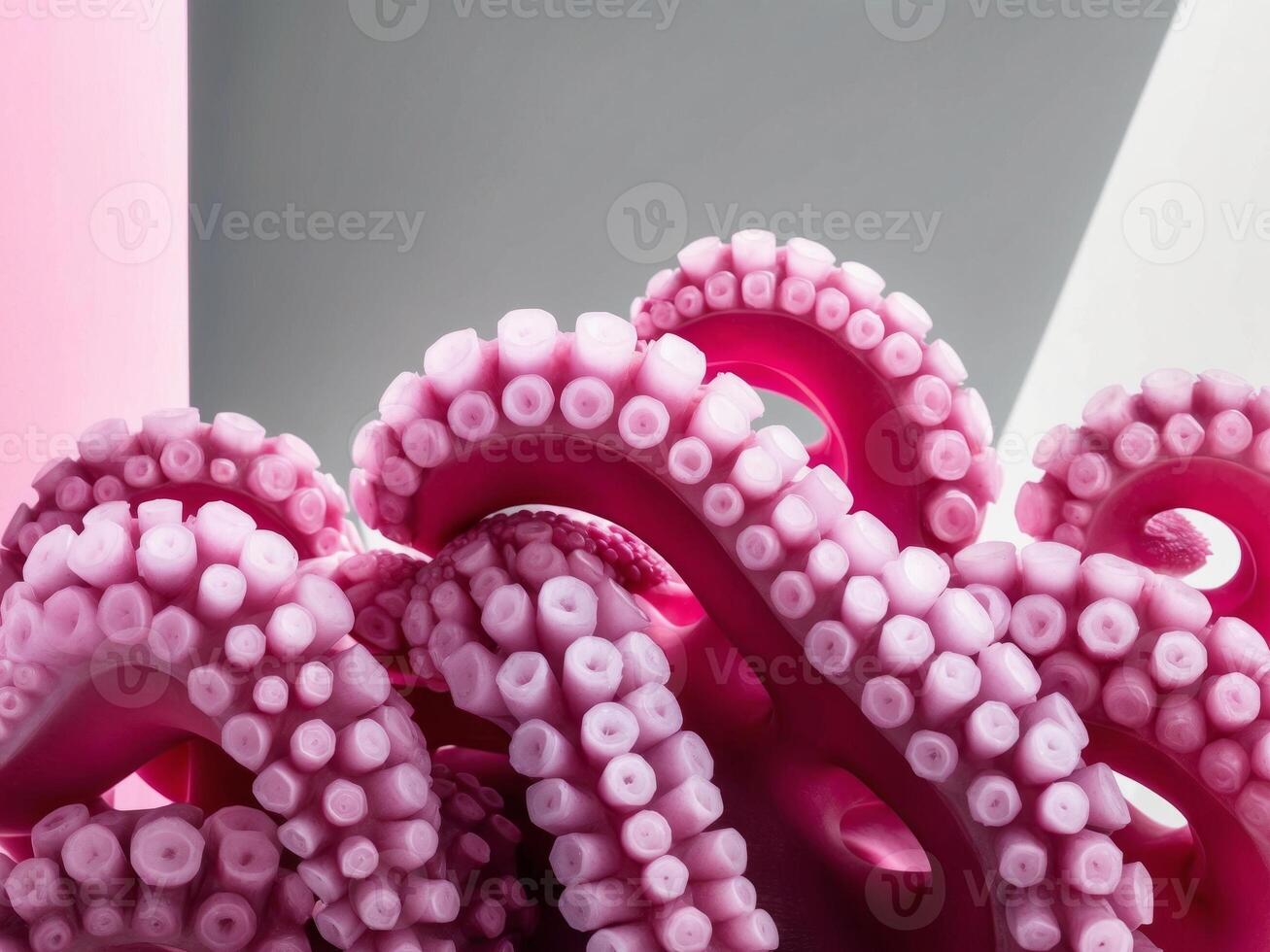 Pink Octopus Suckers Macro Closeup Ocean Wildlife Texture photo