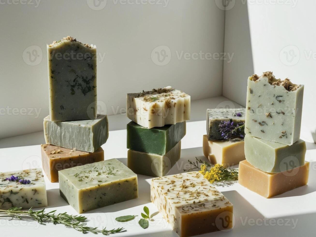 Handmade Natural Soap Bars with Essential Oils and Herbs photo