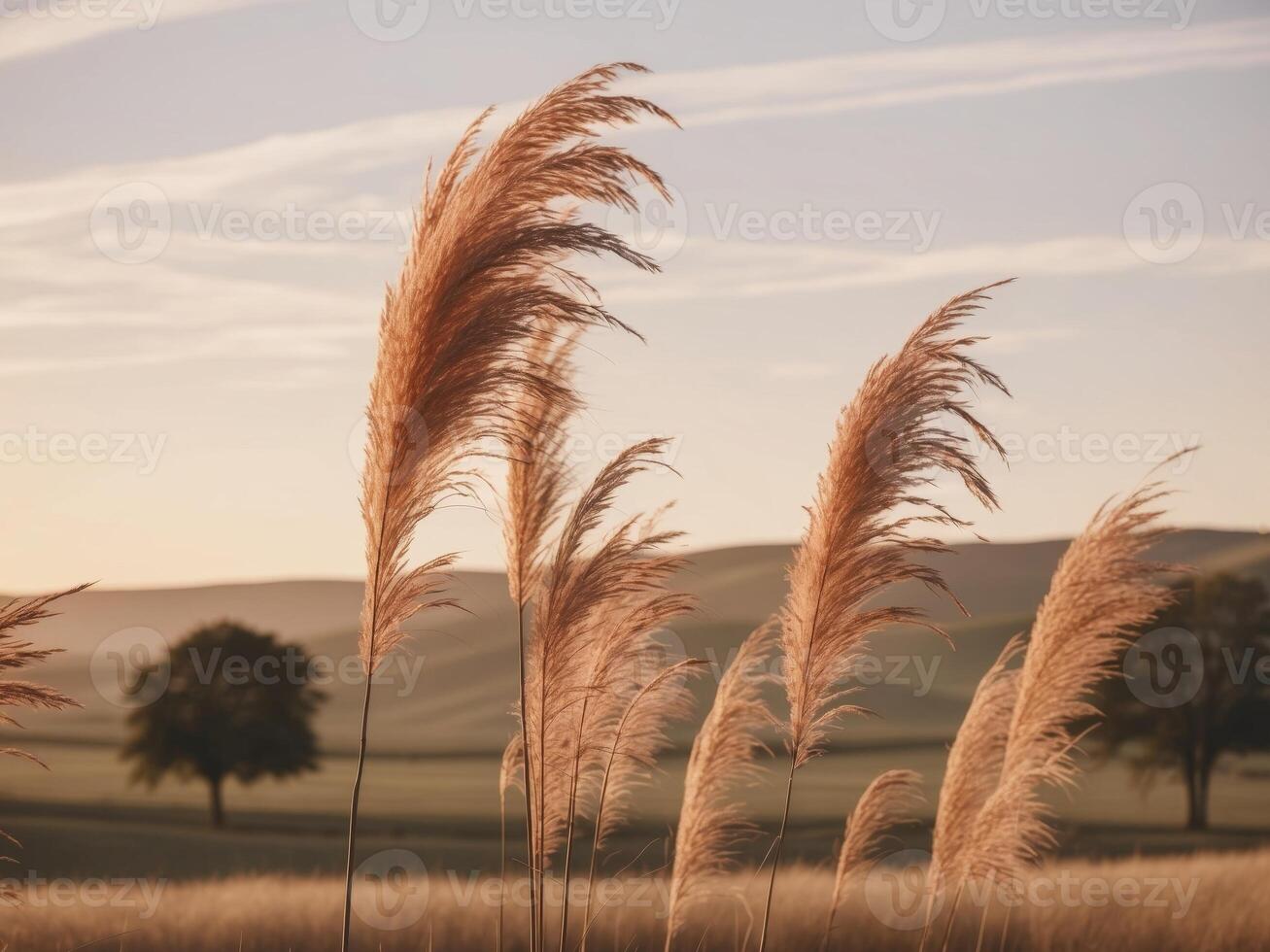 Pampas grasses in the sun photo