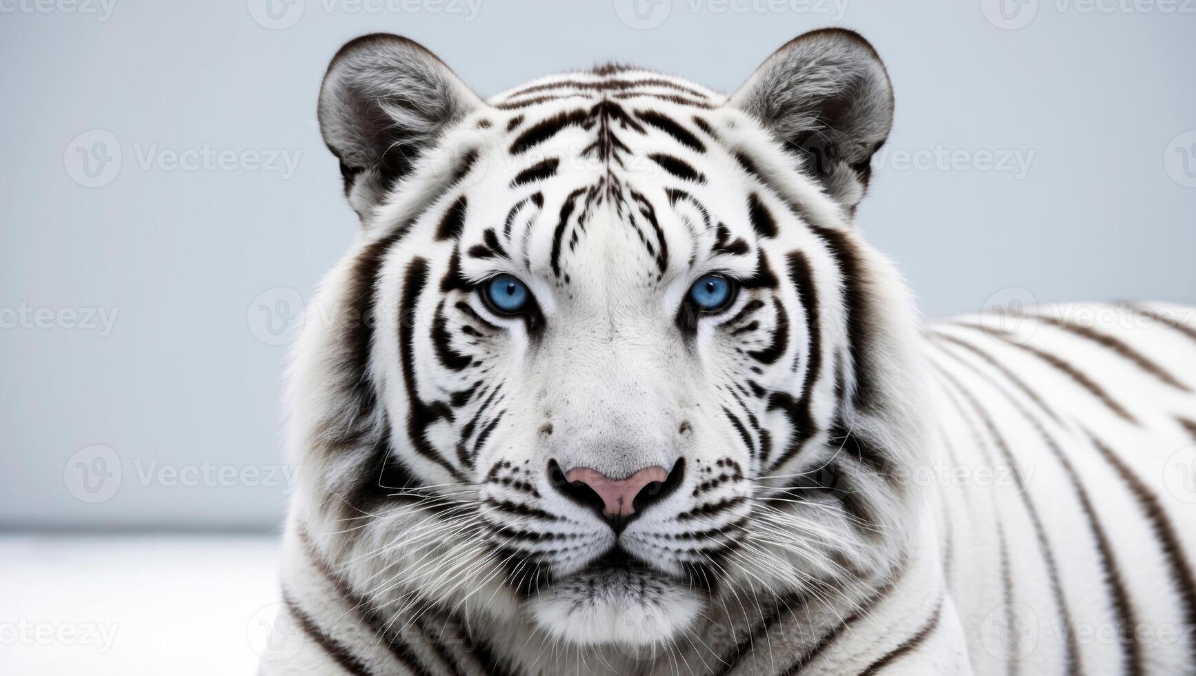 White tiger with blue eyes photo