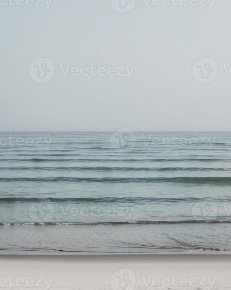 Peaceful Shoreline with Blue Ocean Waves Background photo