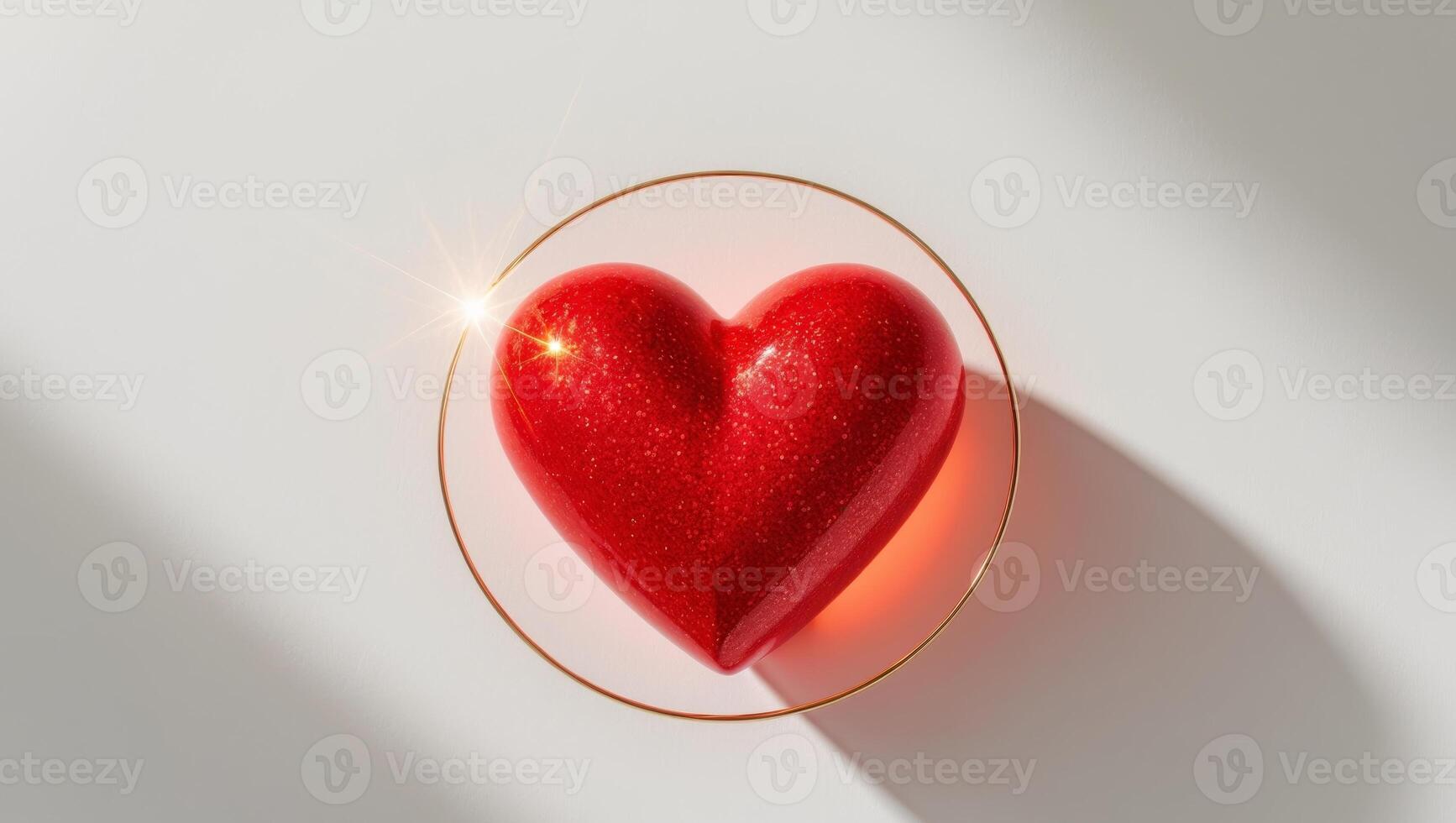 Glittering red heart symbolizes love and celebration during festive occasions photo
