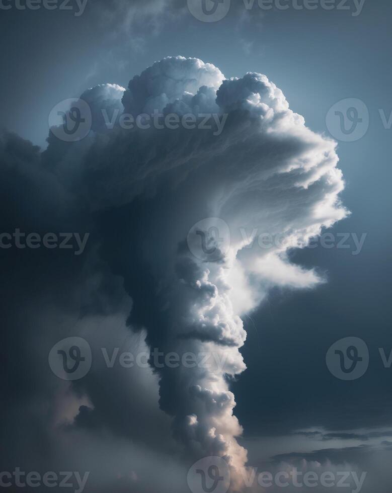 A large cloud is seen in the sky photo