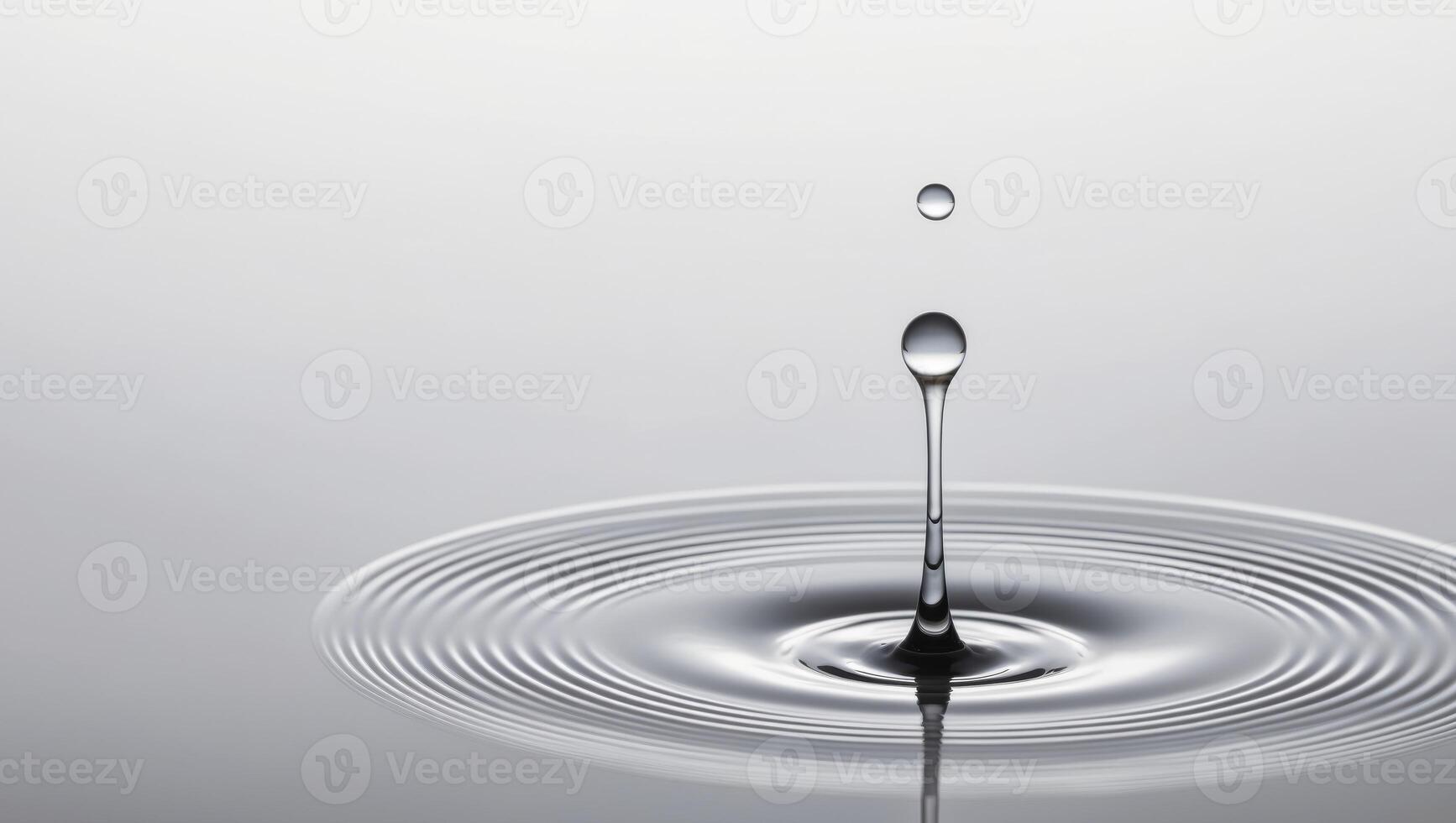 Water Drop Impacting Still Water Surface photo