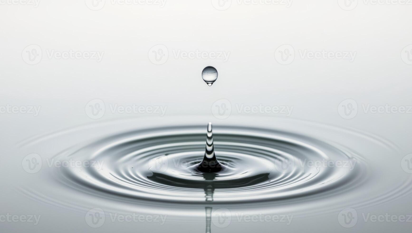 Water Drop Impacting Still Water Surface photo