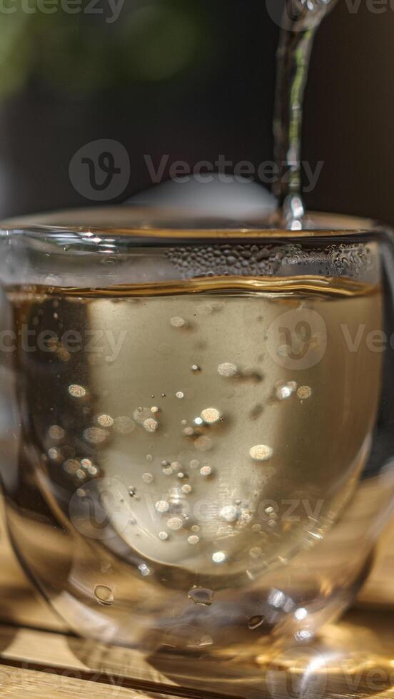 A Refreshing Sparkling Water Served in a Beautiful Glass That Is Ready to Be Enjoyed and Relished photo