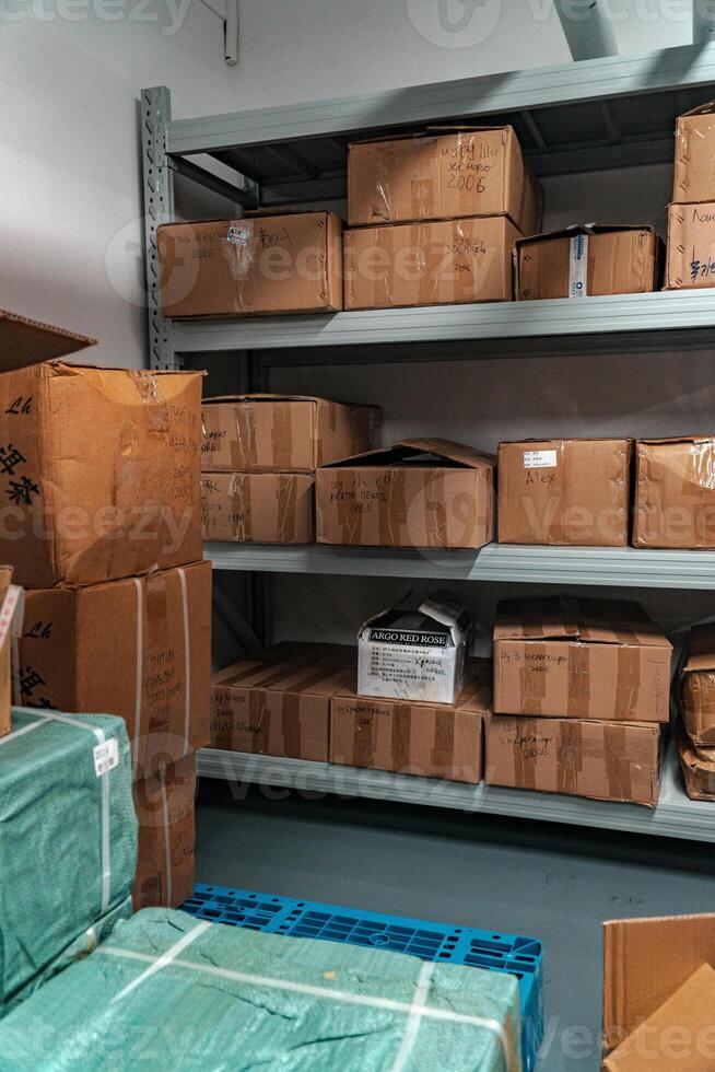 Efficient and Organized Storage System for Packed Media Boxes and Related Supplies Inventory photo