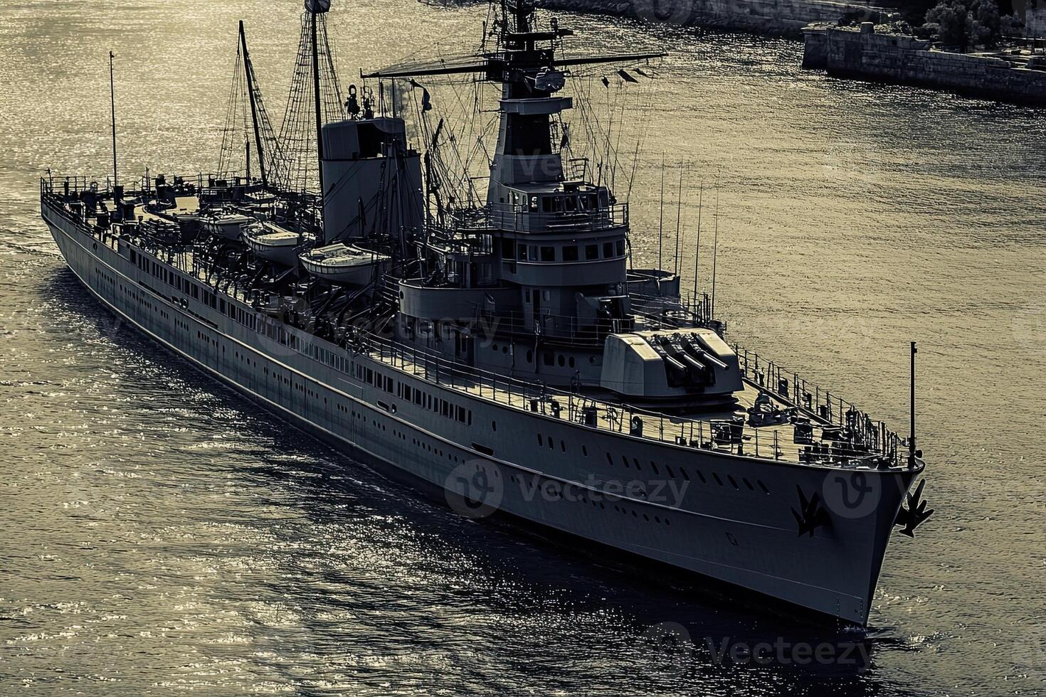 A historic ship cruising on calm waters. photo