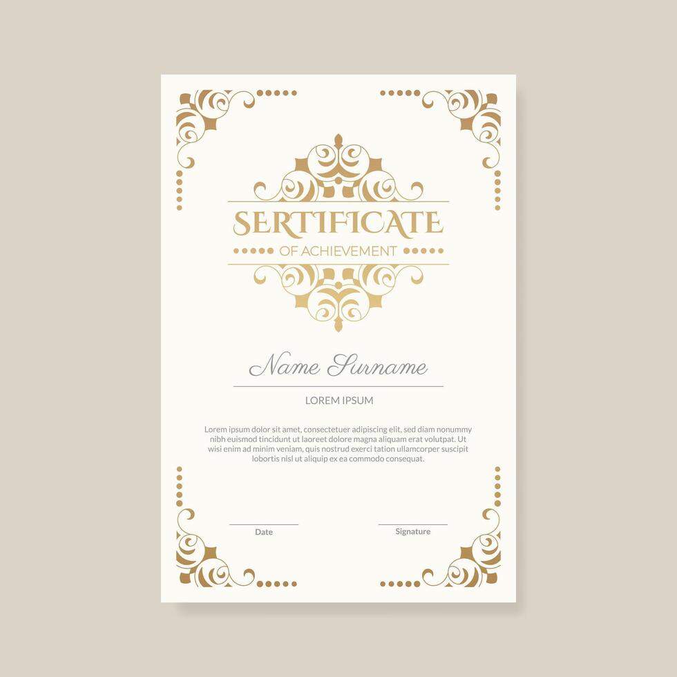 Certificate of achievement template. - . vector