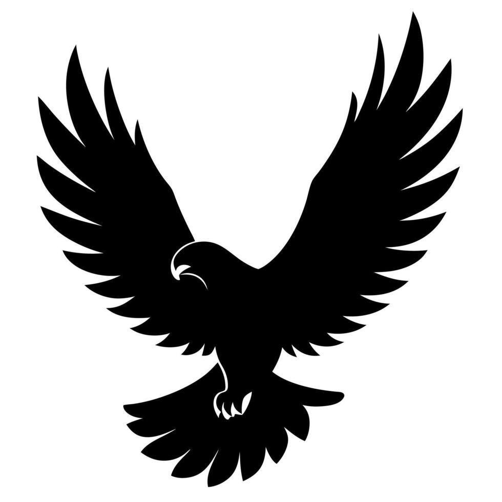 Black eagle silhouette on white background vector