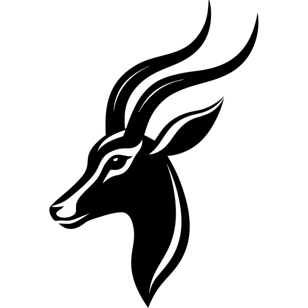 An antelope head silhouette on a white background vector