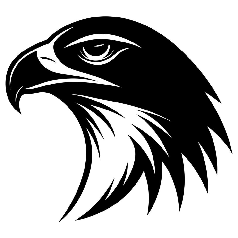 Eagle head silhouette on white background vector