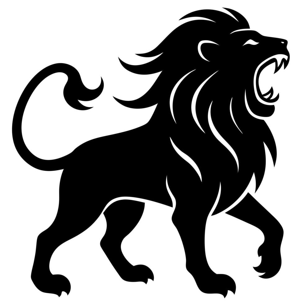 Lion Silhouette Illustration for Wild Animal Art Lovers and Home Decor vector