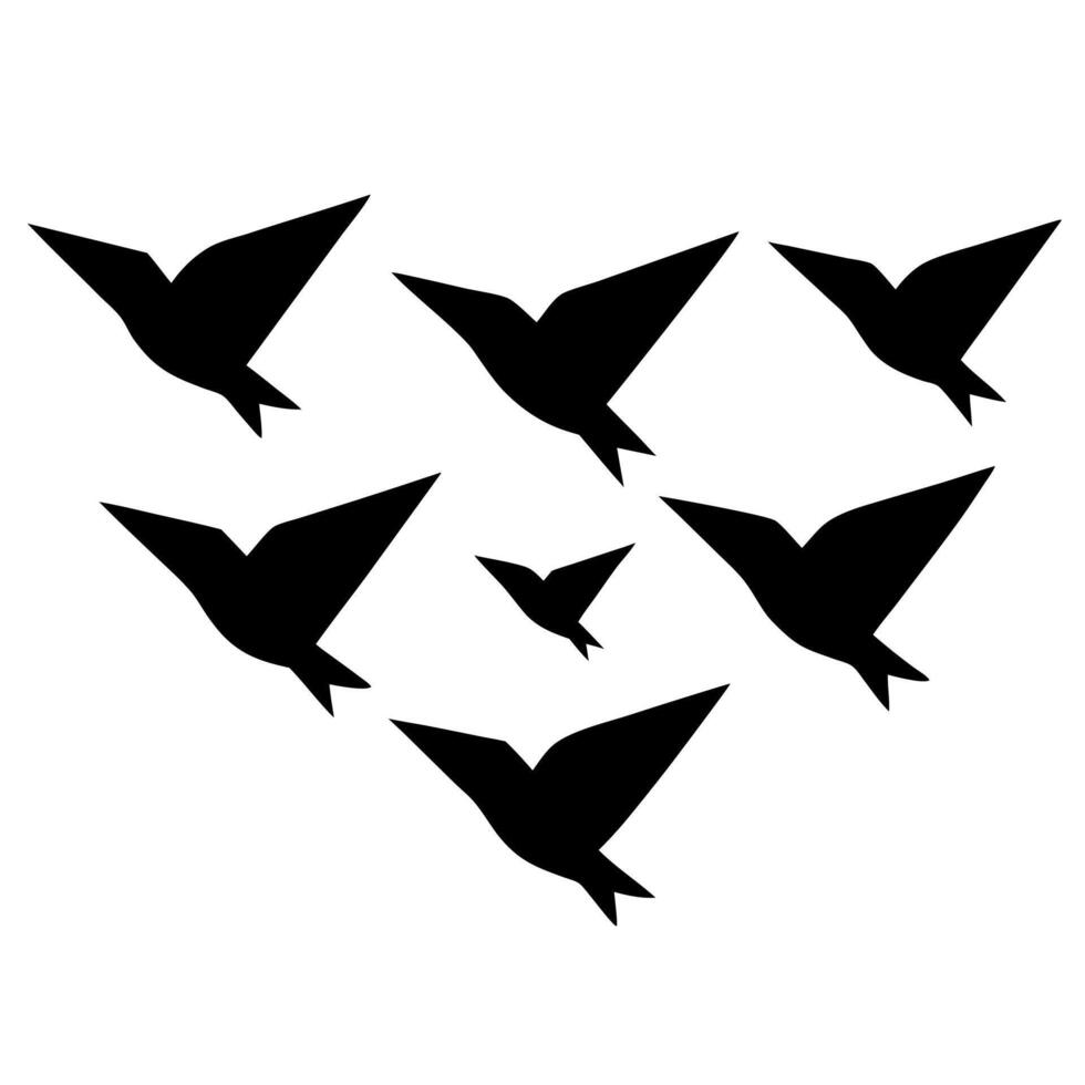 Group of Flying Birds Silhouette Illustration for Nature and Wildlife Design Projects vector