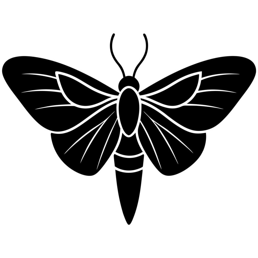 A black and white butterfly silhouette on a white background vector