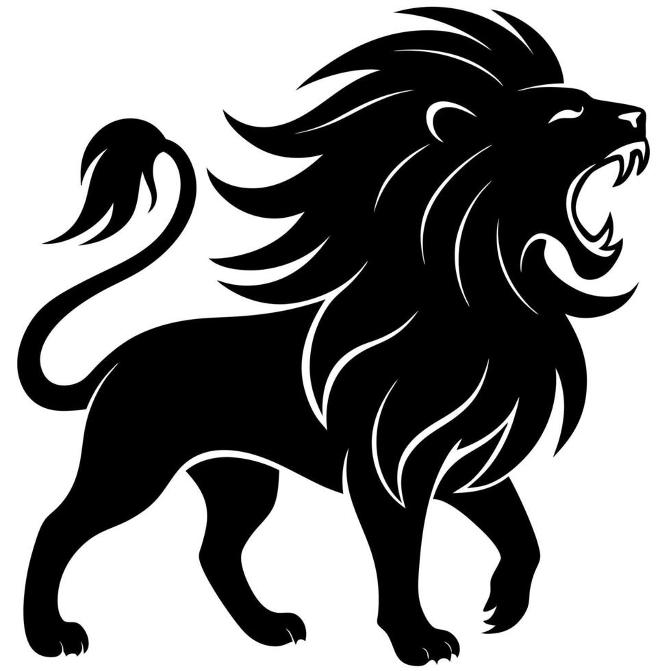 Lion Silhouette Illustration for Wild Animal Art Lovers and Home Decor vector