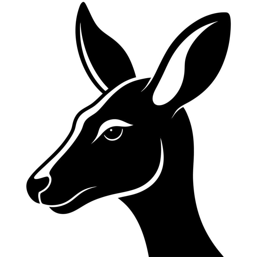 A black and white silhouette of a deer head vector