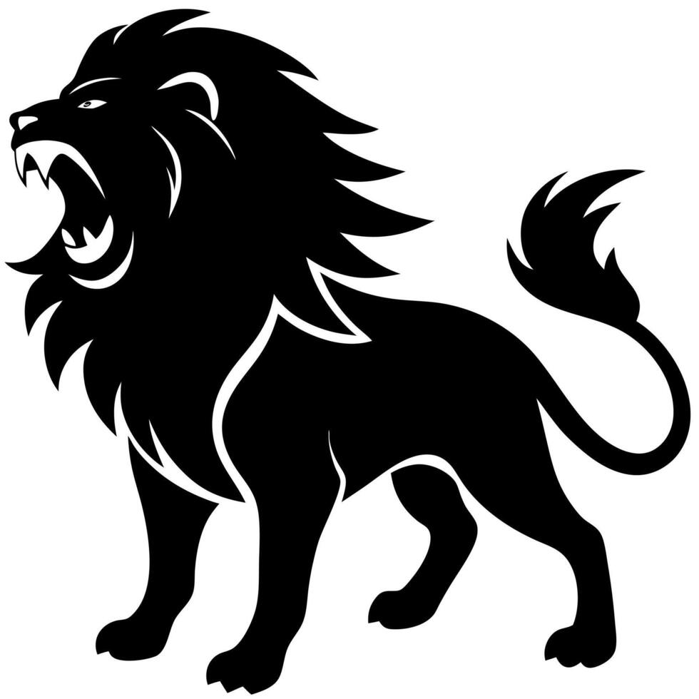 Lion Silhouette Illustration for Wild Animal Art Lovers and Home Decor vector