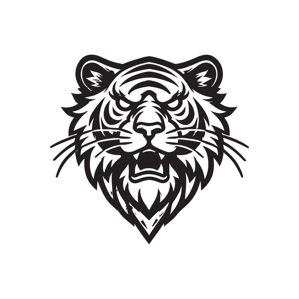 simple Tiger head silhouette vector