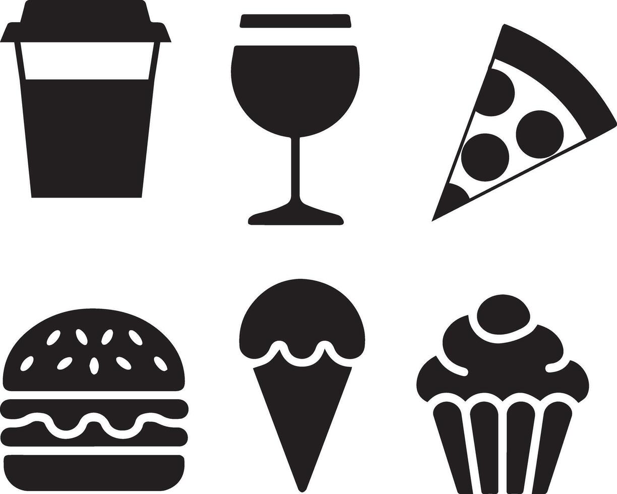 A set of flat icon with first food vector