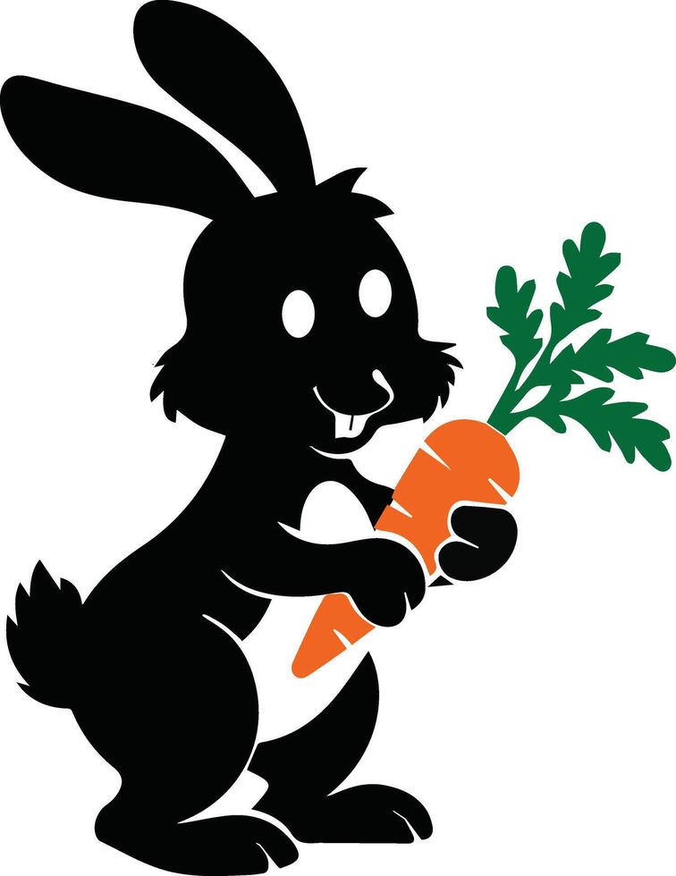 A cute Bunny holding a Carrot vector