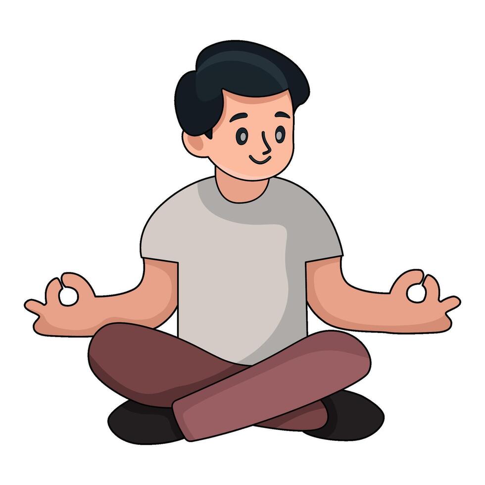 illustration of Father meditating vector