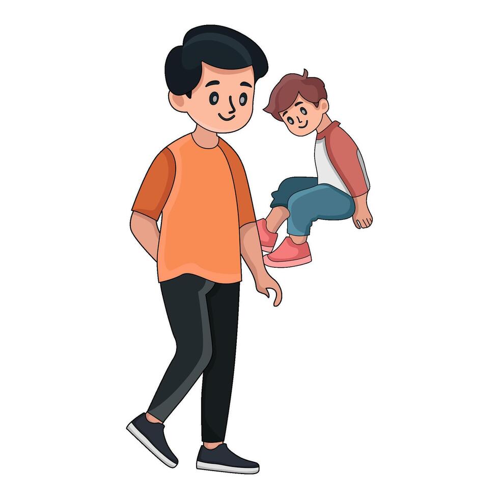 illustration of Father and son vector