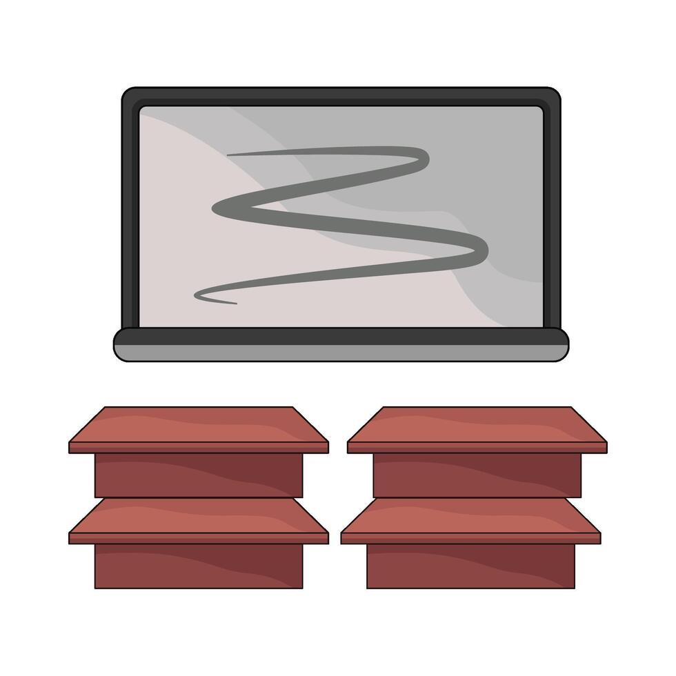 whiteboard with classroom tables illustration vector