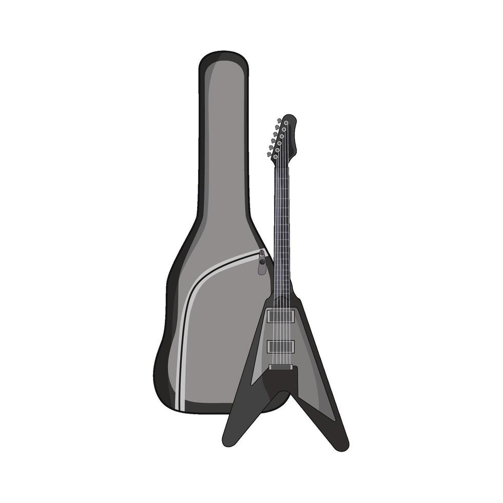 Elegant Black Electric Guitar Showcase vector