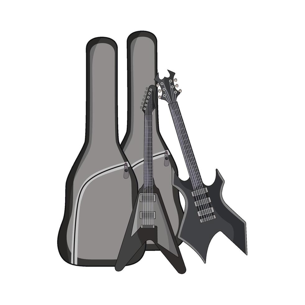 guitar case with electric guitar vector
