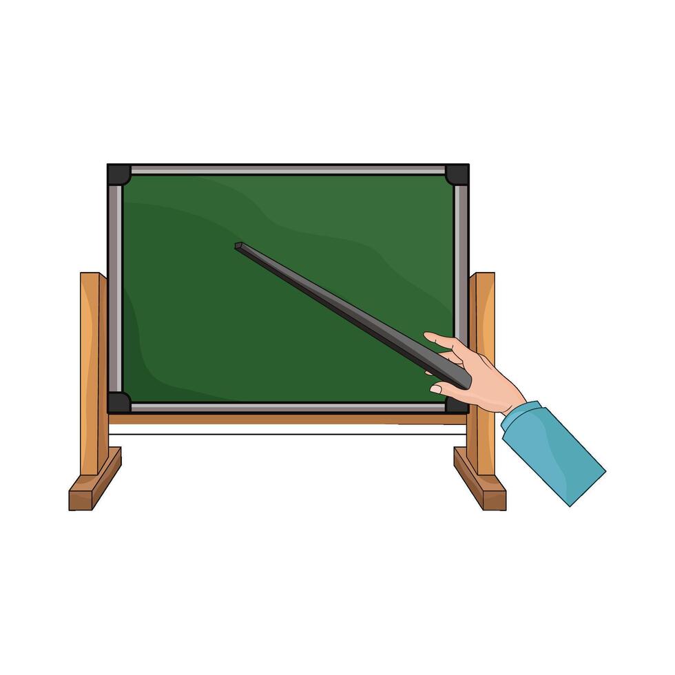 whiteboard with teacher stick vector