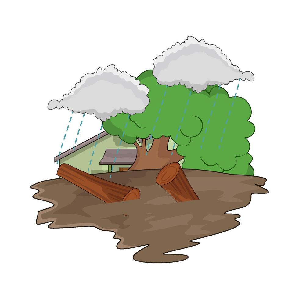 illustration of Flooded Streets vector