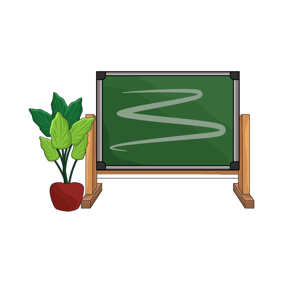 School Chalkboard with Educational Drawings vector