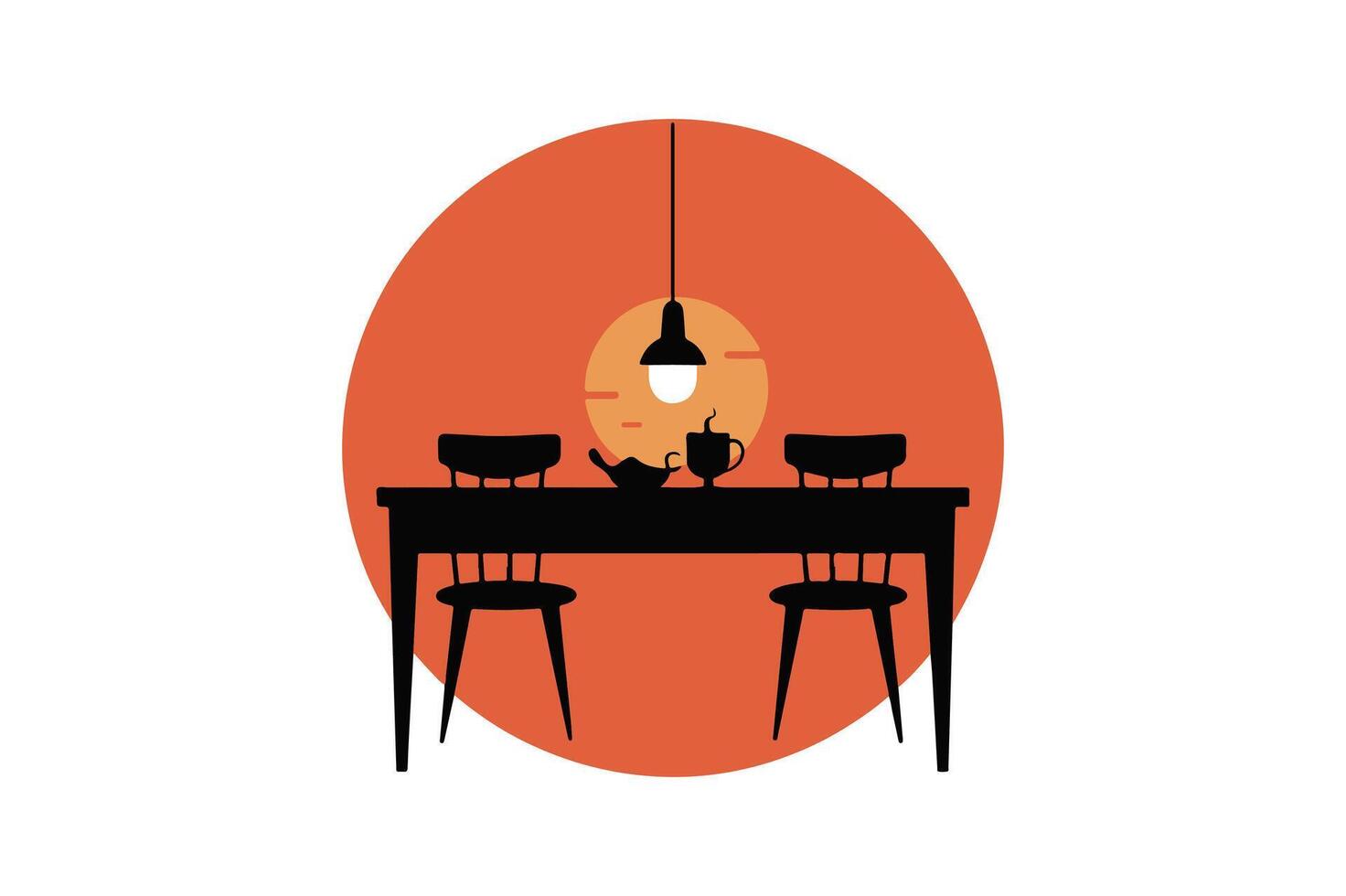 Dining Table Line Icon vector